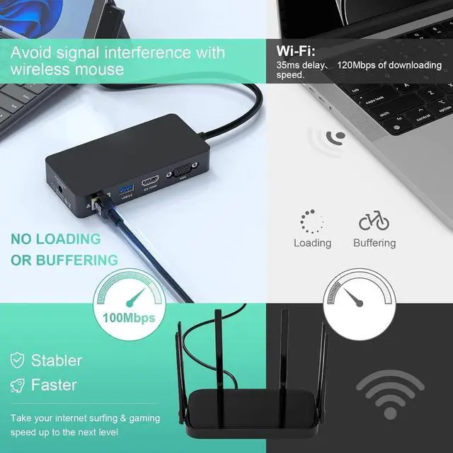Alt view image 6 of 7 - Surface Pro Docking Station, 11 in 1 Microsoft Surface Dock Triple Displays 4K@60HZ HDMI+VGA, Surface Dock for Microsoft Surface Pro 11/10/9/8/X/7/6/5/4,Surface Laptop go/7/6/5/4 /3/2, Surface Book