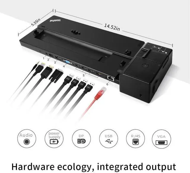Alt view image 2 of 7 - Laptop X280 X390 X395 T480 T480S T490 T495 T580 T590 X1 Carbon2018 X12 P52S T14 Gen1 PC Docking Station 40AG Docking Station