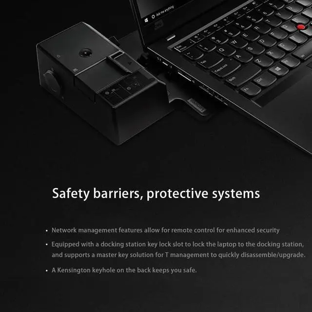 Alt view image 3 of 7 - Laptop X280 X390 X395 T480 T480S T490 T495 T580 T590 X1 Carbon2018 X12 P52S T14 Gen1 PC Docking Station 40AG Docking Station
