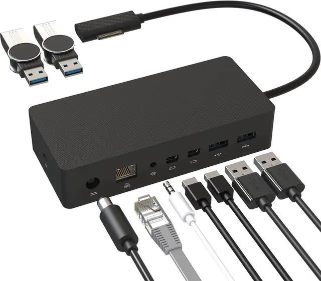 Main image of Surface Docking Station with 90W Power Supply, Double mini DP, 4 USB3.0, 3.5mm Audio Output Compatible with Surface Pro 8/X/7/6/4/3/2017, Laptop 4/3/2, Laptop go, Surface Book2/Book, Surface Go