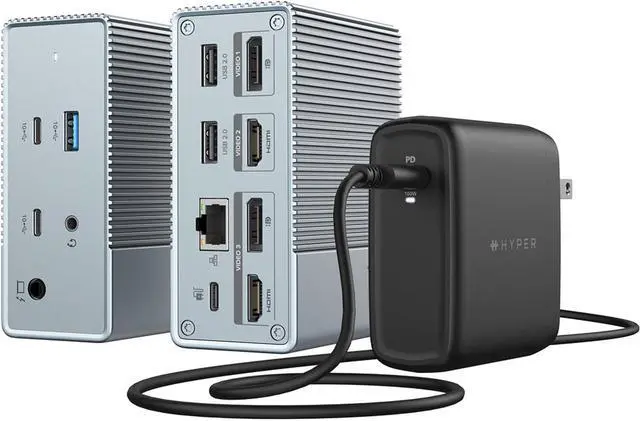 Main image of HyperDrive USB-C & Thunderbolt 4 GEN2 12-in-1 Docking Station, 100W PD for MacBook Pro/Air, iPad, PC, 4K USB C Triple Display, 10Gbps, Gigabit Ethernet