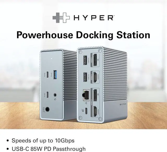 Alt view image 6 of 7 - HyperDrive USB-C & Thunderbolt 4 GEN2 12-in-1 Docking Station, 100W PD for MacBook Pro/Air, iPad, PC, 4K USB C Triple Display, 10Gbps, Gigabit Ethernet