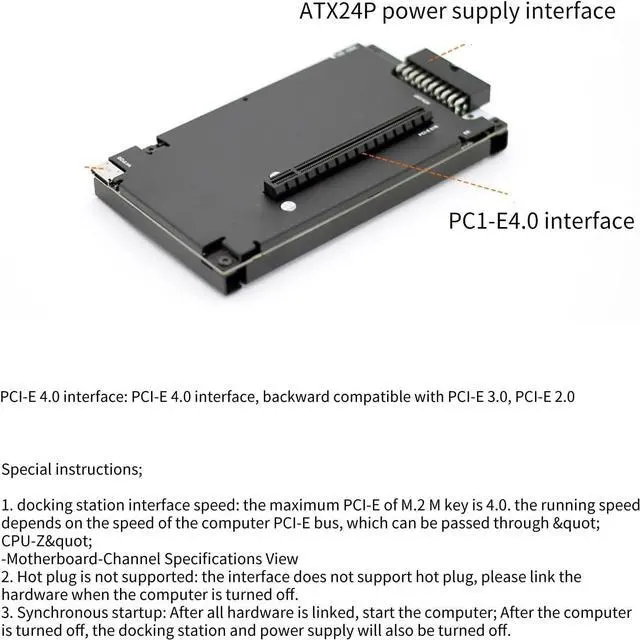 Alt view image 3 of 7 - OCuLink External Graphics Card Dock OCuP4 OCuP4v2 Docking Station PCIE4.0 for Quick Card Expansion Improved