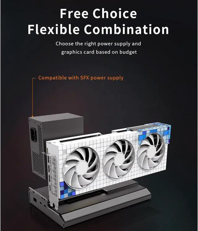 Alt view image 6 of 7 - GPU Enclosure for Thunderbolt 3, USB4.0 40Gbps External GPU Dock Station, M.2 Nvme SSD 1000Mbps RJ45 Laptop External GPU Dock Station for OS X 10.13.4 and Later