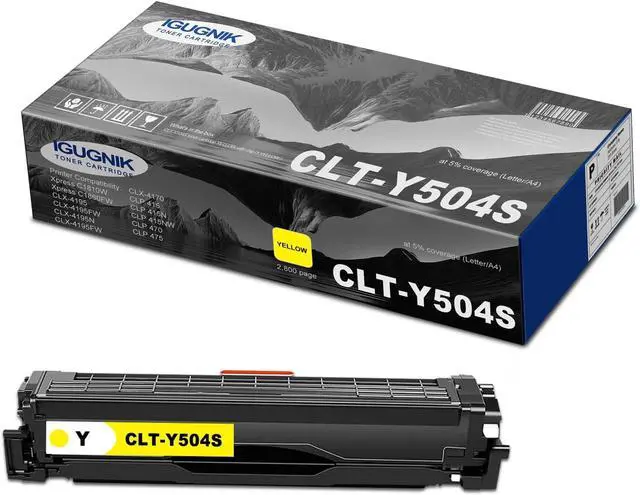 Main image of 1-Pack CLT-Y504S (SU506A) High Yield Yellow Toner Cartridge(with chip), Replacement for Samsung CLT-Y504S (SU506A) for Xpress C1810W C1860FW CLX-4195 4195FW 4195N 4195FW 4170 CLP-415 415N Printer