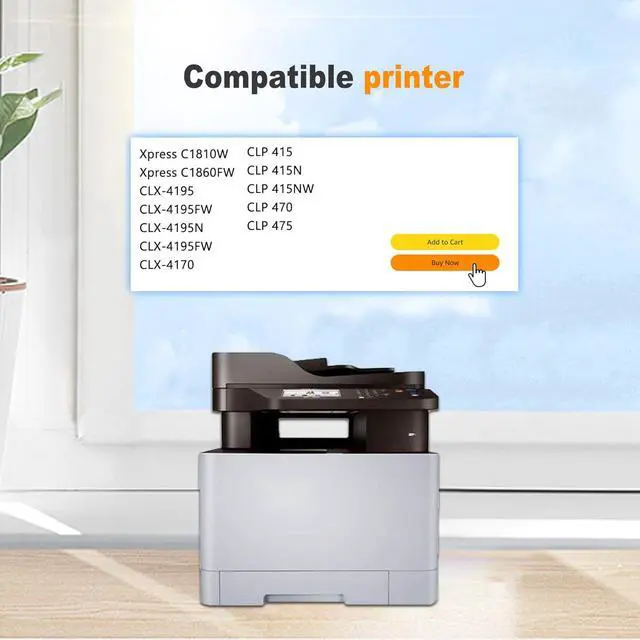 Alt view image 2 of 6 - 1-Pack CLT-Y504S (SU506A) High Yield Yellow Toner Cartridge(with chip), Replacement for Samsung CLT-Y504S (SU506A) for Xpress C1810W C1860FW CLX-4195 4195FW 4195N 4195FW 4170 CLP-415 415N Printer