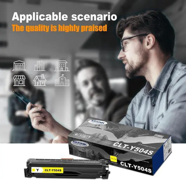 Alt view image 6 of 6 - 1-Pack CLT-Y504S (SU506A) High Yield Yellow Toner Cartridge(with chip), Replacement for Samsung CLT-Y504S (SU506A) for Xpress C1810W C1860FW CLX-4195 4195FW 4195N 4195FW 4170 CLP-415 415N Printer