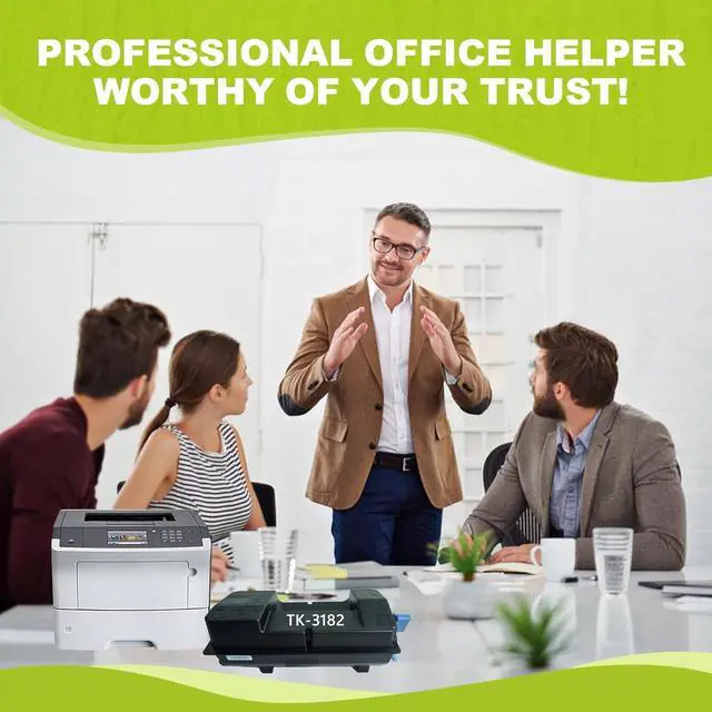 Alt view image 6 of 7 - Ennovor 2 Pack TK3182 Black Toner Cartridge for Kyocera ECOSYS P3055dn / P3155dn / M3655idn, High Pages Yield, Japanese Toner, Up to 25,000 Pages