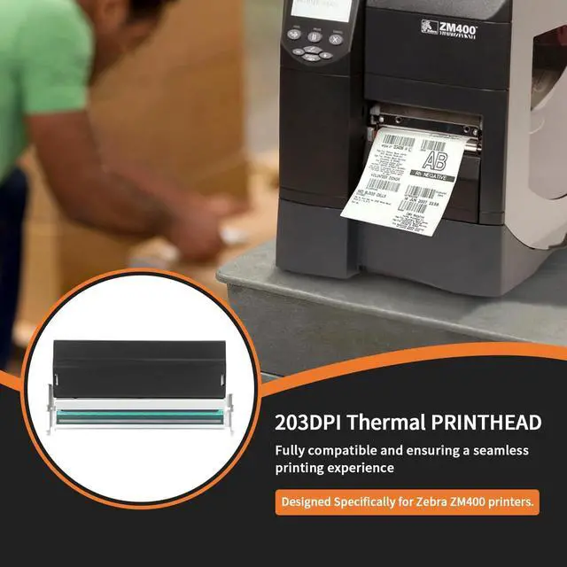 Alt view image 7 of 7 - 203DPI Thermal Printhead Replacement for Ze bra ZM400 Printers - 79800M | Enhanced Durability & Precision Printing