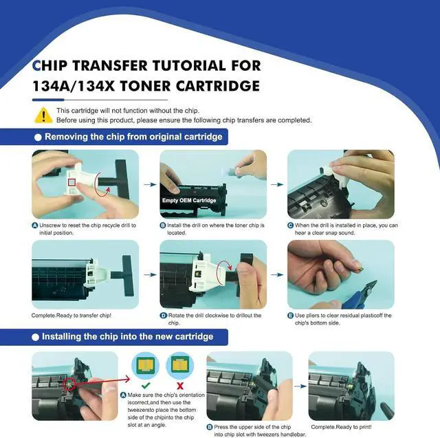 Alt view image 6 of 7 - Ennovor 134A Black Toner Cartridge 2-Pack: Compatible Replacement for HP 134A 134X W1340A W1340X Toner Cartridge for HP Laserjet M209dw MFP M234dw M234sdn M234sdw Printer Ink (No Chip, 2 Pack)