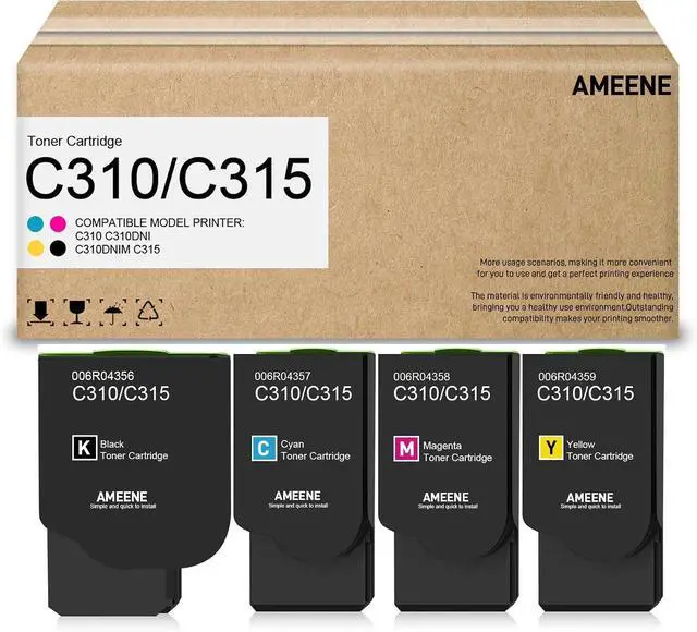 Main image of C310/C315 Toner Cartridges (4-Pack,Black / Cyan / Magenta / Yellow), 006R04356 006R04357 006R04358 006R04359 Toner Replacement for Xerox C310 C310DNI C310DNIM C315 C315DNI Printer, K/C/M/Y