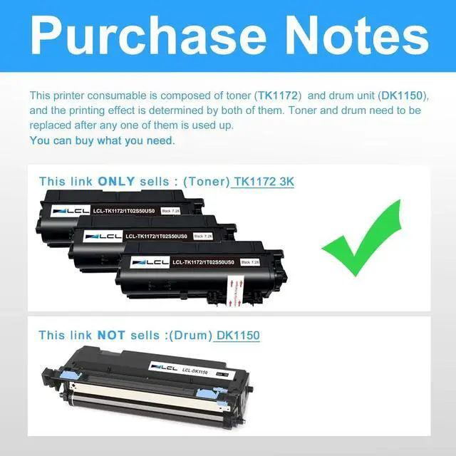 Alt view image 4 of 7 - Ennovor LCL TK-1172 TK1172 Black Toner Cartridge Replacement for Kyocera TK 1172 TK-1172 for EcoSys M2040dn M2540d M2540dw M2640idw Printers (7200 Pages, 3-Pack)