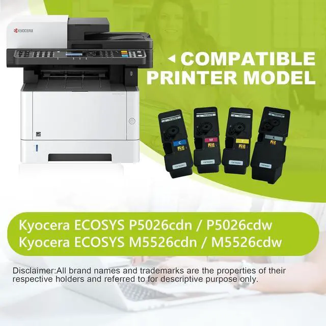 Alt view image 2 of 7 - Ennovor TK5242 Compatible kyocera m5526cdw Toner for Kyocera ECOSYS M5526cdw, ECOSYS P5026cdw, M5526cdn, P5026cdn Toner (Compatible Kyocera TK-5242 TK5242K TK5242C TK5242M TK5242Y, 4 Pack, BK/C/M/Y)