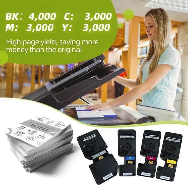 Alt view image 4 of 7 - Ennovor TK5242 Compatible kyocera m5526cdw Toner for Kyocera ECOSYS M5526cdw, ECOSYS P5026cdw, M5526cdn, P5026cdn Toner (Compatible Kyocera TK-5242 TK5242K TK5242C TK5242M TK5242Y, 4 Pack, BK/C/M/Y)