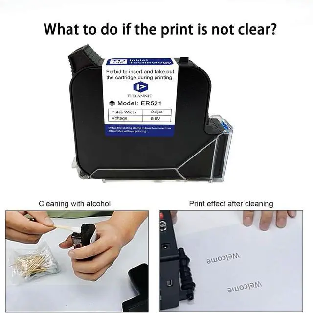 Alt view image 7 of 7 - Ennovor 3pcs 1" Original 72ml Quick-Drying Handheld Inkjet Printer Ink Cartridge for 1 inch/25.4mm Printing Height Intelligent Inkjet Printer E15-1/E16-1 and More,Black