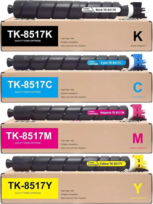 Main image of Ennovor TK8517 (TK-8517) 4-Color Toner Cartridge Set Replacement for Kyocera TK-8517 TK8517 for TASKalfa 5052ci 6052ci Copystar CS-5052ci CS-6052ci Printer Toner - TK-8517K TK-8517C TK-8517M TK-8517Y
