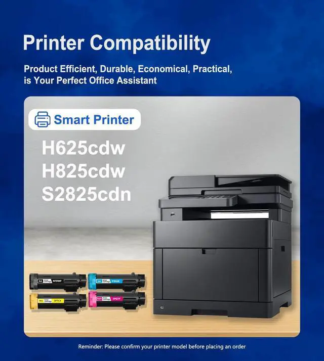 Alt view image 2 of 6 - Ennovor H625 H825 Toner Cartridges High Yield 5 Pack (2Black, Cyan, Magenta, Yellow) - Loment Compatible N7DWF P3HJK 5PG7P 3P7C4 Toner Replacement for Dell H625cdw H825 H825cdw S2825cdn S2825 Printer
