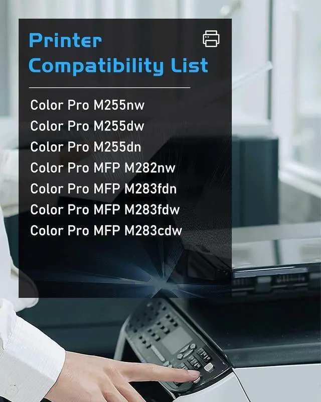 Alt view image 2 of 7 - Ennovor 206A Black Toner 2-Pack Replacement for HP 206A Black Toner Cartridge for Color MFP m283fdw M283cdw M283fdn M255nw M255dw M255dn M282nw Printer (with Chip)