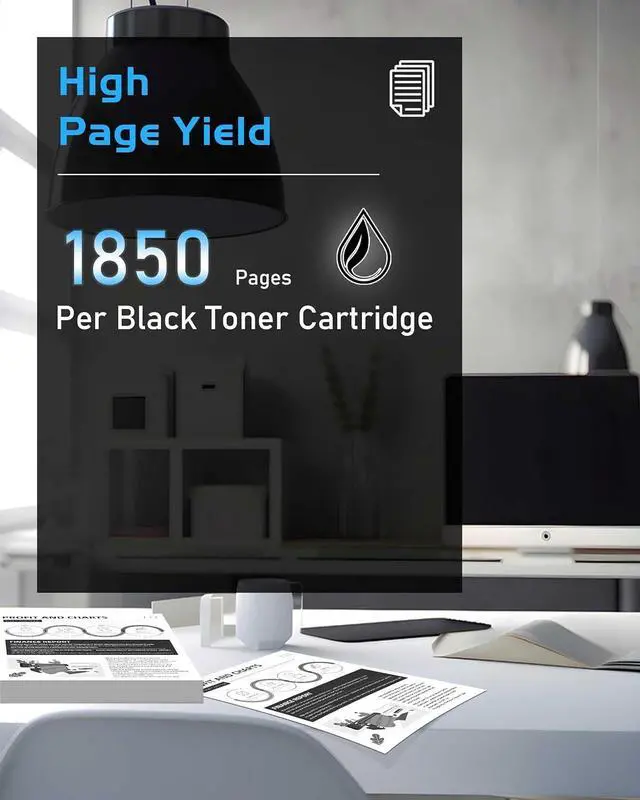 Alt view image 3 of 7 - Ennovor 206A Black Toner 2-Pack Replacement for HP 206A Black Toner Cartridge for Color MFP m283fdw M283cdw M283fdn M255nw M255dw M255dn M282nw Printer (with Chip)