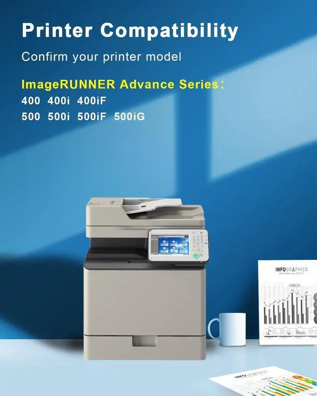 Alt view image 2 of 7 - Ennovor GPR48 High-Yield Black Toner Cartridge 2-Pack Replacement for Canon GPR-48 Toner Cartridge for imageRUNNER Advance 400 400i 400i F500 500i 500iF 500iFG Printer