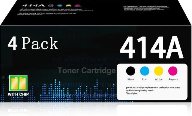 Main image of 414A Toner Cartridges with Chip 4-Pack W2020A Black, W2021A Cyan, W2022A Yellow, W2023A Magenta Works with Color Laserj Pro MFP M479 Series, Color Laserj Enterprise M455dn, MFP M480f; Pro M454 Series