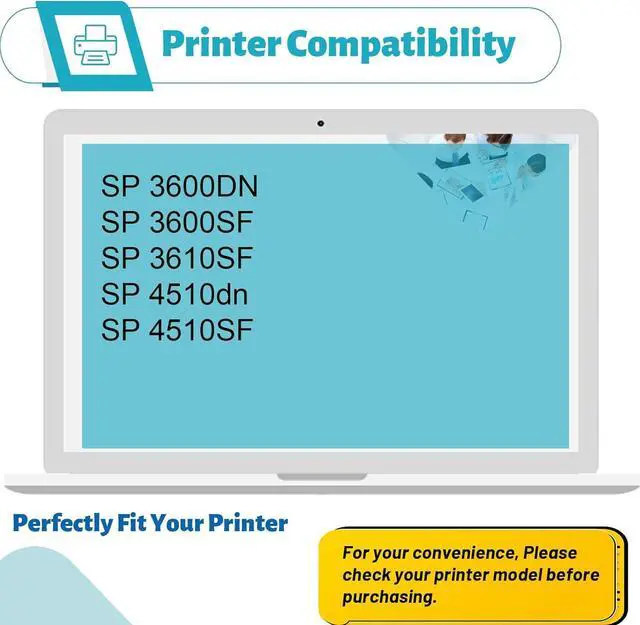 Alt view image 2 of 7 - Ennovor SP4500A Toner Cartridge Replacement Compatible for Ricoh 407319 Use for SP 3600DN 3600SF 3610SF 4510dn 4510SF Printer (2-Pack Black)