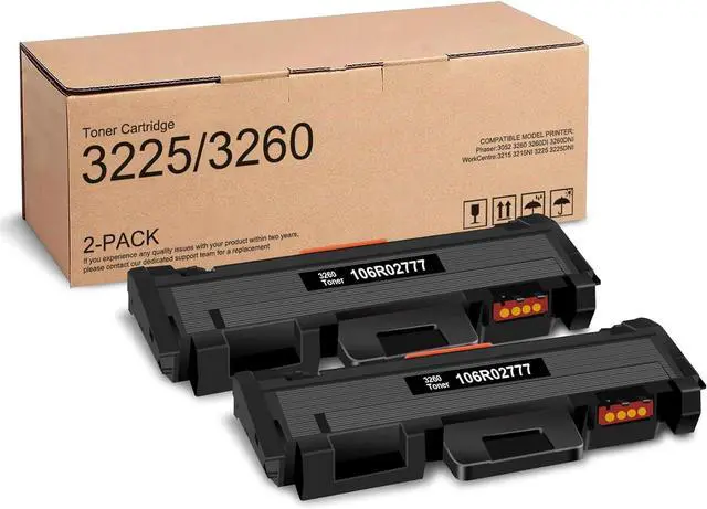 2 Pack Black Workcenter 3225 Phaser 3260 Toner Cartridge 106R02777 Replacement for Xerox WorkCentre 3215 3215NI 3225 3225DNI Phaser 3052 3260 3260DI 3260DNI Printer