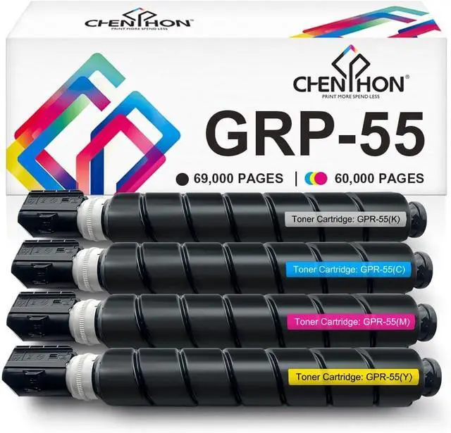 Main image of GPR-55 GPR55 Toner Cartridge Replacement for Canon GPR-55 imageRUNNER Advance iR-ADV C5535 C5535i C5540 C5540i C5550 C5550i C5560 C5560i Printer Ink (Black Cyan Magenta Yellow, 4-Pack)