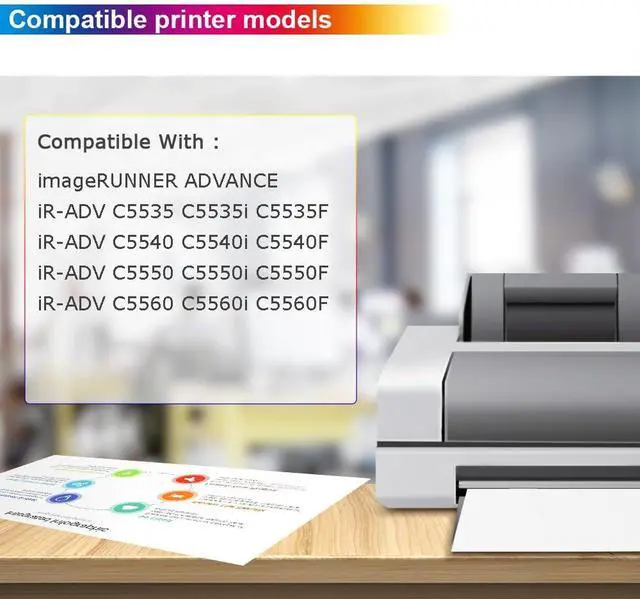 Alt view image 2 of 6 - GPR-55 GPR55 Toner Cartridge Replacement for Canon GPR-55 imageRUNNER Advance iR-ADV C5535 C5535i C5540 C5540i C5550 C5550i C5560 C5560i Printer Ink (Black Cyan Magenta Yellow, 4-Pack)