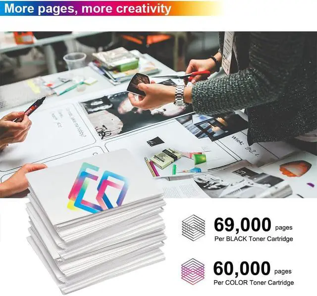 Alt view image 3 of 6 - GPR-55 GPR55 Toner Cartridge Replacement for Canon GPR-55 imageRUNNER Advance iR-ADV C5535 C5535i C5540 C5540i C5550 C5550i C5560 C5560i Printer Ink (Black Cyan Magenta Yellow, 4-Pack)