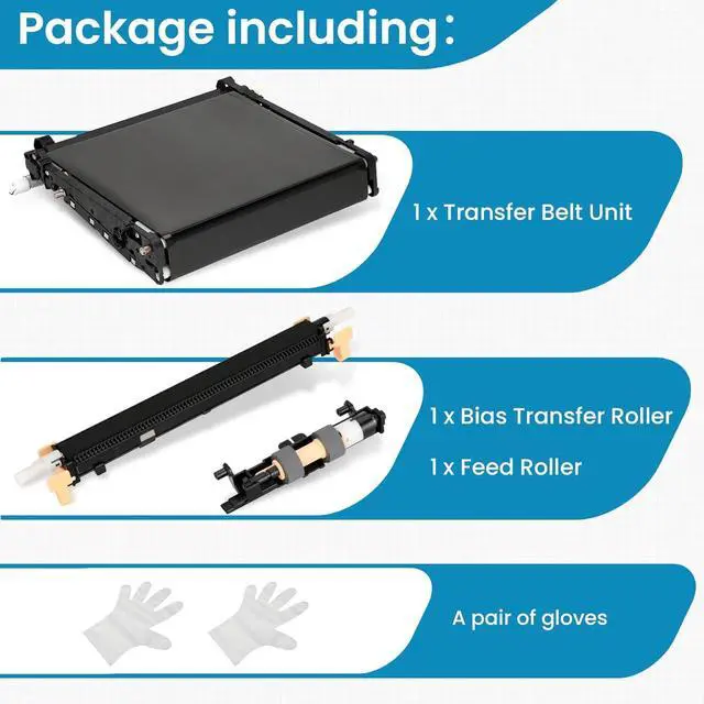 Alt view image 4 of 7 - 108R01122 Transfer Belt Assembly Kit Compatible with Phaser 6600 VersaLink C400 C405 WorkCentre 6605 6655 6655i, Include Transfer Belt, Feed Roller, Bias Transfer Roller, Gloves