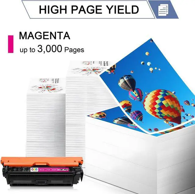 Alt view image 3 of 7 - Ennovor 213A Magenta Toner Cartridge(with Chip) W2133A Compatible with 213A Toner Cartridges for Enterprise 5700dn 6700dn 6701dn, MFP 5800 6800, Flow MFP 5800 6800(1Pack, Magenta)