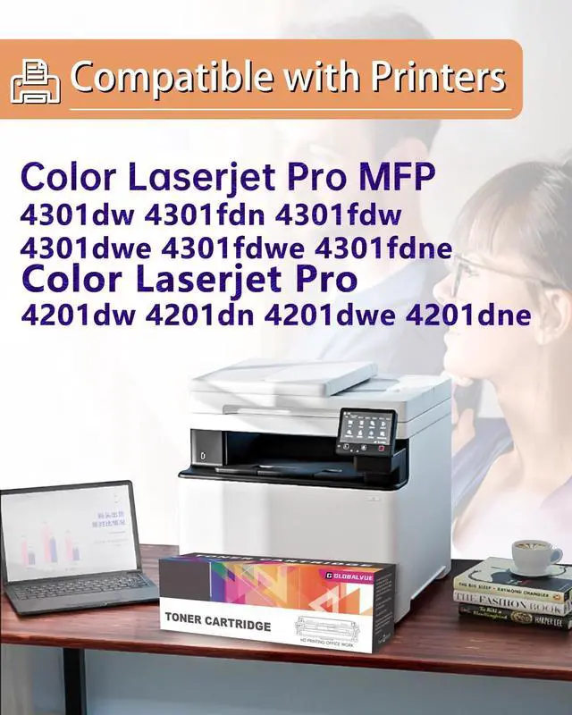 Alt view image 2 of 7 - Ennovor 210X 210A Toner Cartridges 4 Pack (with Chip) Compatible with HP 210X 210A Toner Cartridges Work for HP Pro 4201dw/4201dn/MFP 4301dw/4301dn/4301fdw Series Printer
