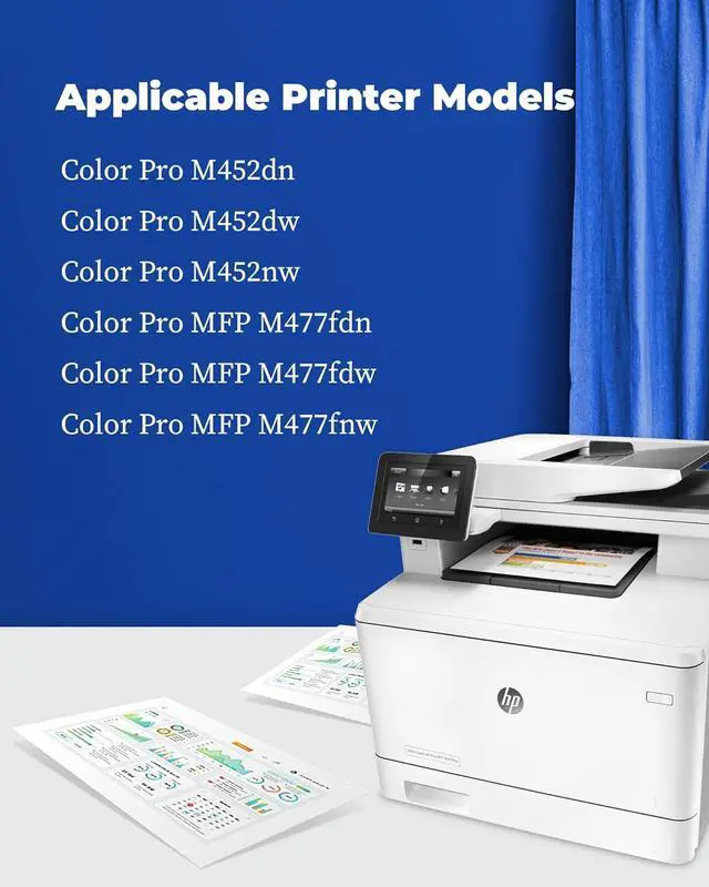 Alt view image 2 of 7 - Ennovor 410X Toner Cartridges 4 Pack High Yield Replacement for HP 410X 410A Color Pro M452dn M452dw M452nw MFP M477fdn M477fdw M477fnw Printer | CF410X CF411X CF412X CF413X