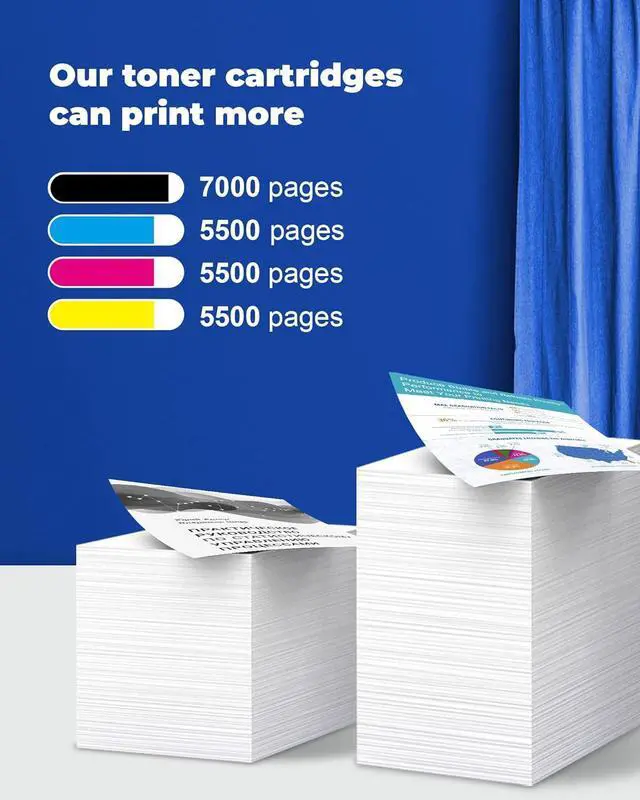 Alt view image 3 of 7 - Ennovor 410X Toner Cartridges 4 Pack High Yield Replacement for HP 410X 410A Color Pro M452dn M452dw M452nw MFP M477fdn M477fdw M477fnw Printer | CF410X CF411X CF412X CF413X