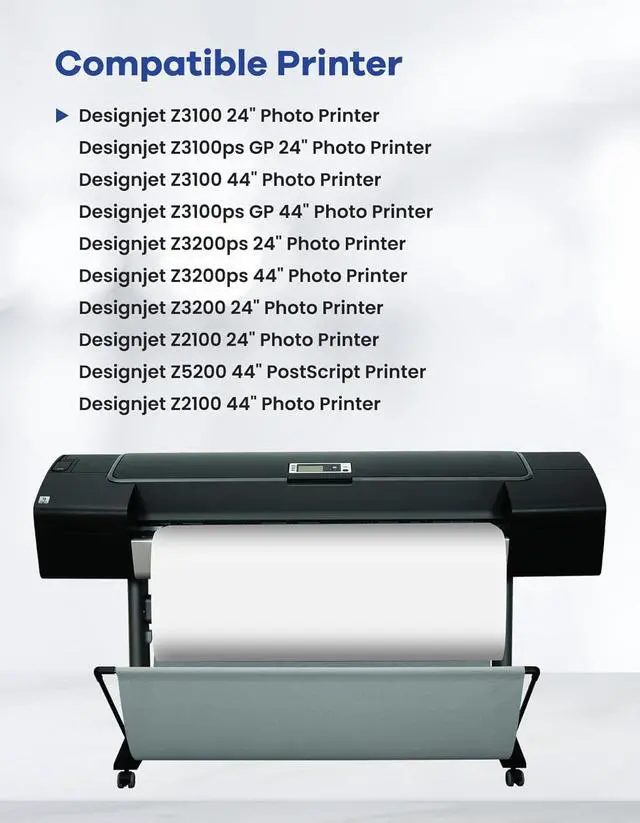 Alt view image 2 of 6 - 70 Ink Cartridges 130ml C9448A C9449A C9450A C9452A C9453A C9454A Ink Replacement for HP 70 Ink Cartridge for DesignJet Z5400 Z5200 Z3200 Z3100 Z2100 Large Format Printer Ink 6-Pack (MK/PK/G/C/M/Y)