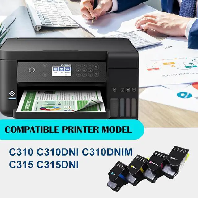 Alt view image 2 of 6 - Ennovor C310 C315 Toner Cartridge 4-Pack 006R04356 006R04357 006R04358 006R04359 Replacement for Xerox C310 C310DNI C310DNIM C315 C315DNI Printer(Black Cyan Magenta Yellow)