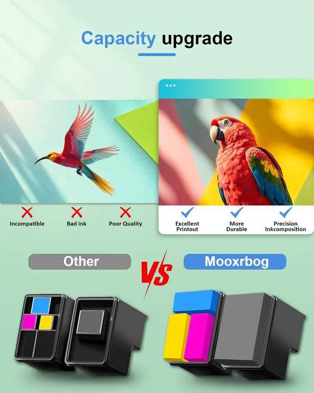 Alt view image 5 of 6 - 61XL Ink Cartridge Combo Pack Replacement for HP 61 Black/Tri-Color Ink for HP DeskJet 1000 1010 1050 1510 2050 2510 2540 Envy 4500 5530 OfficeJet 2620 4630 (1Black/ 1Tri-Color)