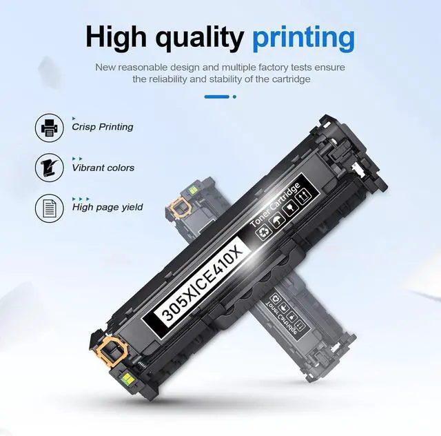 Alt view image 5 of 6 - 305X Black High-Yield Toner Cartridge 2BK | Replacement for HP 305X Toner 305A Works with Laser Pro 300 Color M351a MFP M375nw Laser Pro 400 Color M451dn M451dw M451nw MFP M475dn M475dw | CE410XD