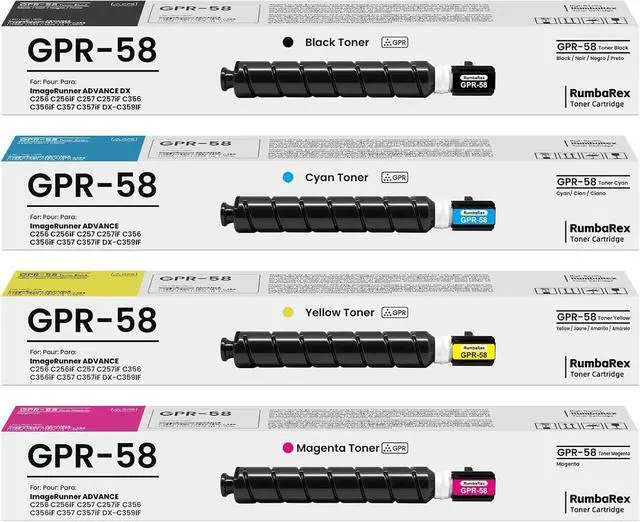 Main image of GPR58 GPR-58 Toner Cartridge 4-Pack High-Yield Replacement for Canon GPR-58 Toner Cartridge for ImageRUNNER Advance C256 C256iF C257 C257iF C356 C356iF C357 C357iF DX-C359IF DX-C259IF Printer Ink