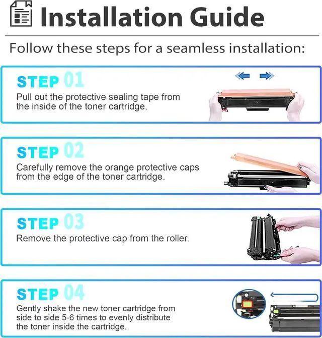 Alt view image 7 of 7 - Ennovor 206A Toner Cartridges High Yield 5 Pack Replacement for HP Color MFP M282 M283 M285 M282nw M283fdn M283fdw M283cdw Pro M255 M256 Toner Printer(2Black 1Cyan 1Magenta 1Yellow) | 206A W2110A