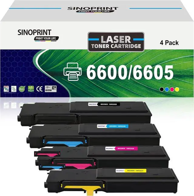Main image of Ennovor 6600 6605 Toner Cartridge High Capacity use for 106R02225 106R02226 106R02227 106R02228 Toner Replacement for Xerox Phaser 6600 WorkCentre 6605 Printer(4 Packs Color)