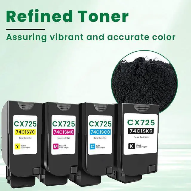 Alt view image 4 of 7 - Ennovor CX725 74C1SK0 74C1SC0 74C1SM0 74C1SY0 4 Pack High Yield Toner Cartridges Replacement for Lexmark CS720de CX725de CX725dhe CS720dte CX725dth CS725de Printers (4 Pack)