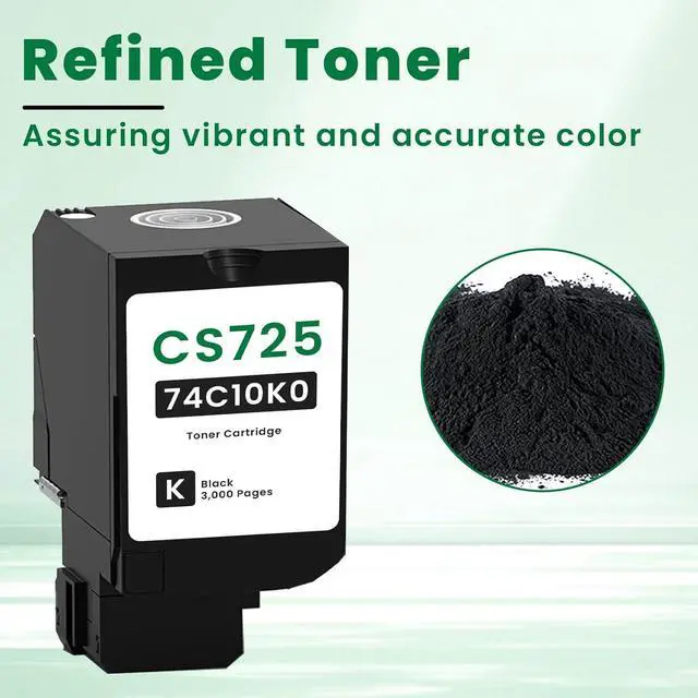 Alt view image 4 of 7 - CS725 74C10 74C10K0 74C10C0 74C10Y0 74C10M0 Toner Cartridges 4PK High Yield Compatible for Lexmark CS725 74C10 CX725 74C1S for CS720de CX725de CX725dhe CS720dte CX725dth CS725de Printer Ink (4 Pack)