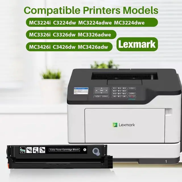 Alt view image 2 of 7 - C3210K0 for Lexmark MC3224 MC3326 Toner Cartridges Black,Replacement MC3326i C3224dw MC3426adw MC3326adwe MC3224adwe MC3224dwe MC3200 MC3300 MC3400 Series Color All-in-One Printer Ink Cartridge(Black)