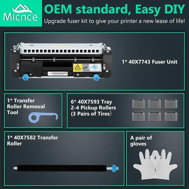 Alt view image 6 of 7 - Ennovor 40X8420 40X8425 Fuser Maintenance Kit Compatible with Lexmark MS810/ MS811 / MS812 / MX710 / MX711 / MX810 / MX811 / MX812 Printers Includes 40X7743 Fuser (110V)