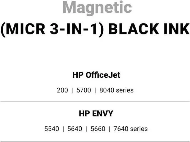 Alt view image 5 of 7 - VersaInk-Nano 62 MXL Titan-Magnetic (MICR 3-in-1) Black Ink Cartridge Replacement of 62 and 62 XL, Works with Envy 7640, 5660, 5540, OFFICEJET 5740,5743,5741,8040,5744,250 Mobile,200 Mobile