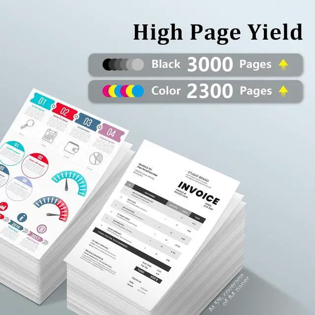Alt view image 3 of 7 - Ennovor YesInk TN227 4 High Yield Color Toner Set (BK/C/M/Y) TN227BK TN227C TN227M TN227Y MFC-L3770CDW HL-L3290CDW Toner Cartridges