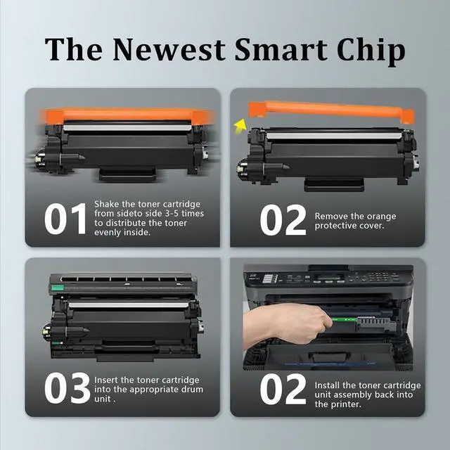 Alt view image 5 of 7 - Ennovor YesInk TN227 4 High Yield Color Toner Set (BK/C/M/Y) TN227BK TN227C TN227M TN227Y MFC-L3770CDW HL-L3290CDW Toner Cartridges