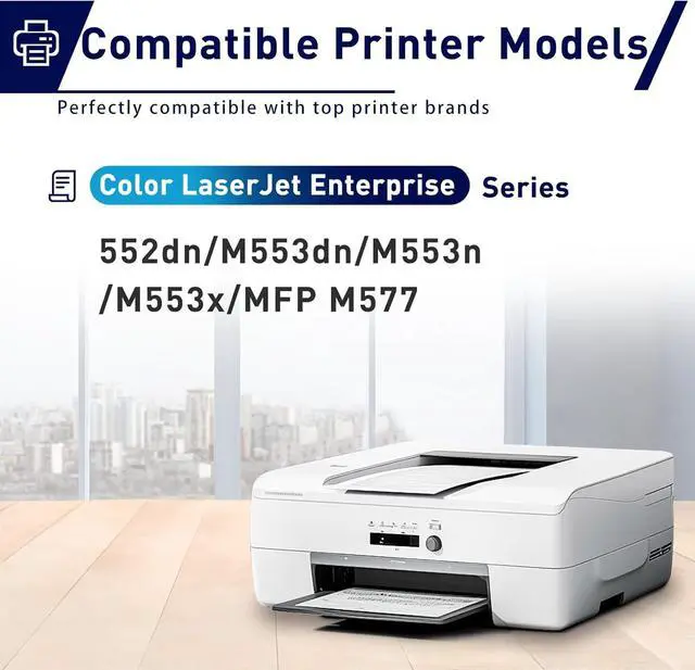 Alt view image 2 of 7 - Ennovor 508X 508A Toner Cartridge Set Replacement for HP 508X 508A CF360X CF361X CF362X CF363X High Yield Toner Cartridge for HP Color Enterprise M552DN M553dn,MFP M577f Series|508X 4Pack